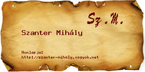 Szanter Mihály névjegykártya