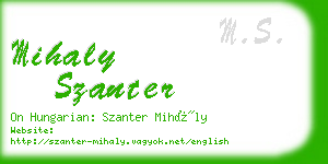 mihaly szanter business card